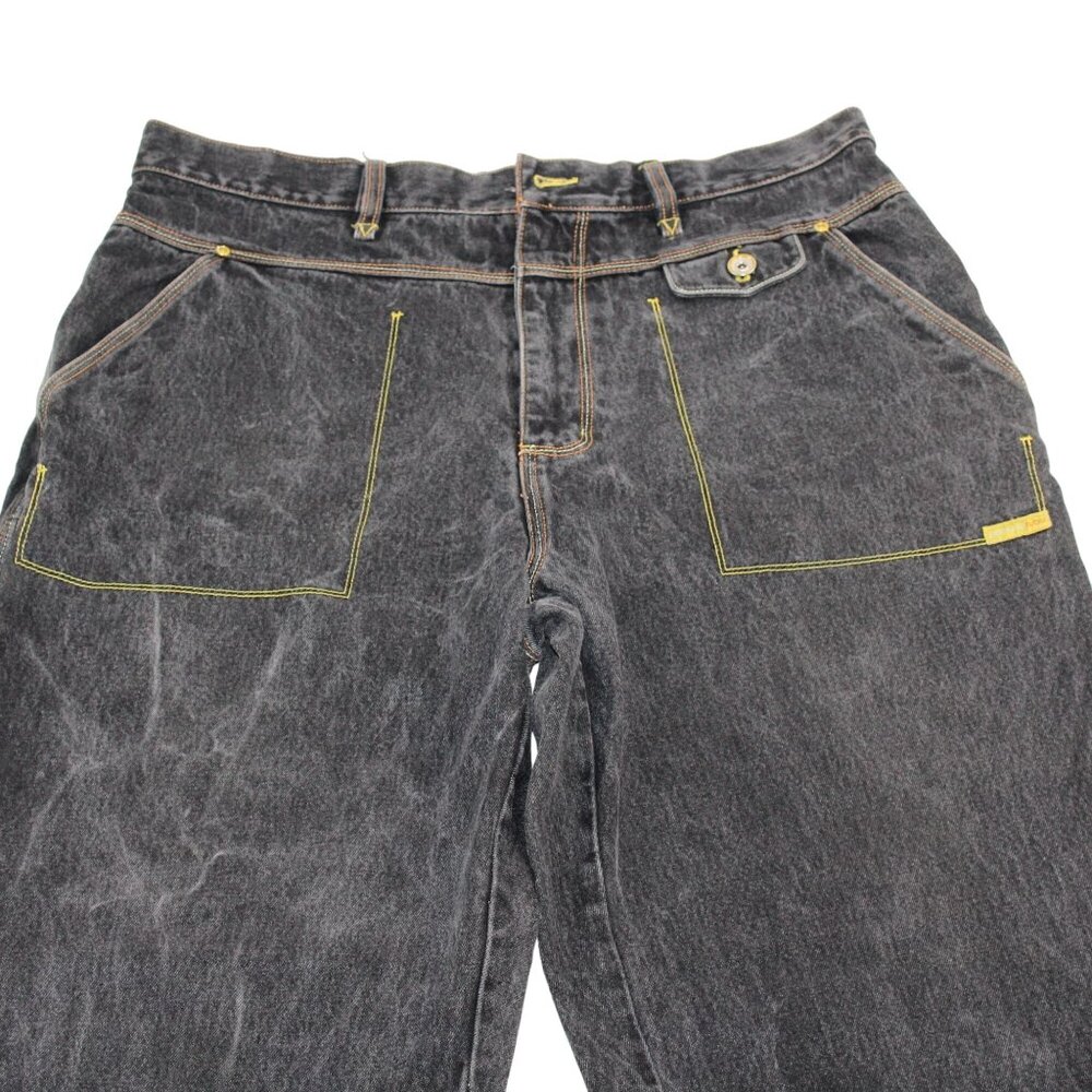 Vintage Platinum Fubu Sz 39X33 Muhammad Ali Black Wash Jeans Y2K Skater Baggy - Picture 4 of 16